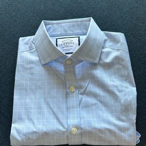 Charles Tyrwhitt Blue Dress Shirt Super Slim Fit size 15.5/35